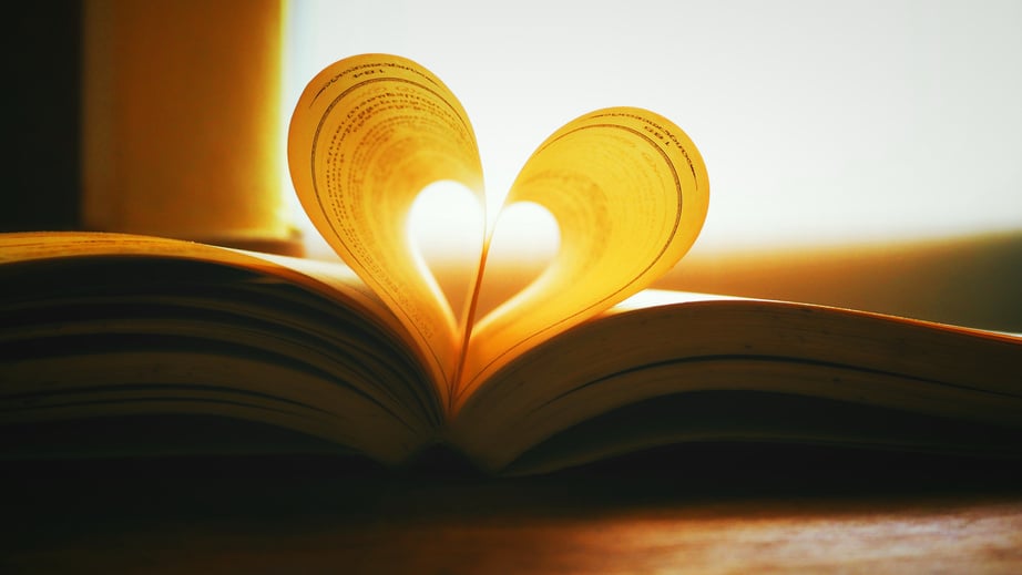 Heart shape from a book